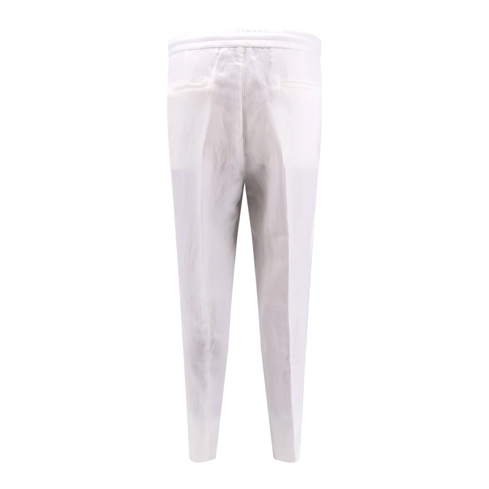 BRUNELLO CUCINELLI Linnen Katoen Trekkoord Broek White Heren