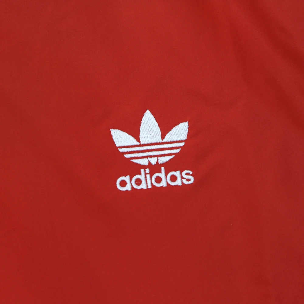 Adidas Rode Klassieke Windbreaker Jas met 3 Strepen Red Heren