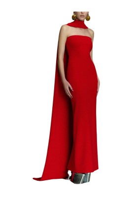 elegant-strapless-column-dress-with-draped-scarf
