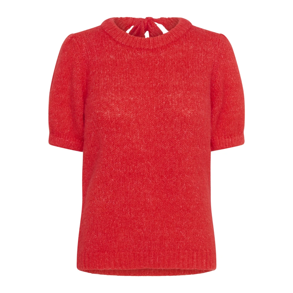 Kaffe Vrouwelijke Bow Pullover Trui Hibiscus Red Dames