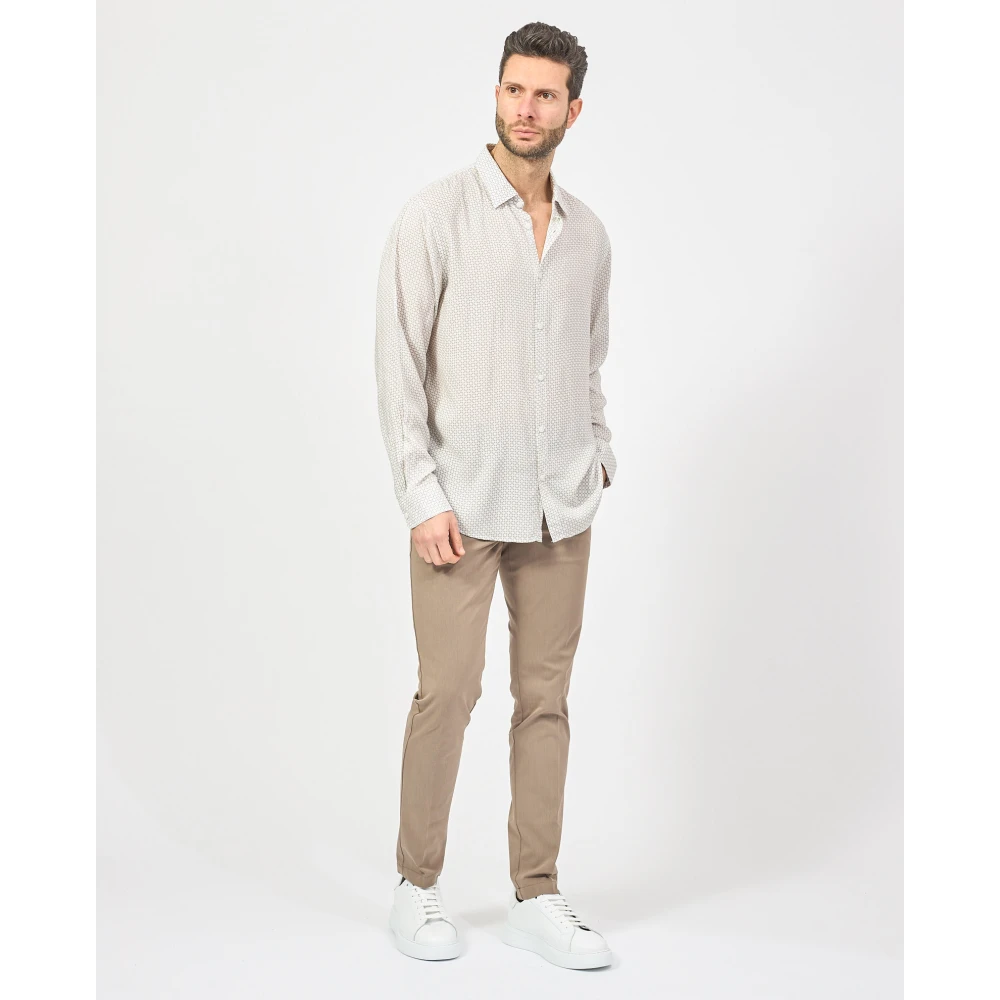 Armani Exchange Witte All-Over Katoenen Overhemd White Heren