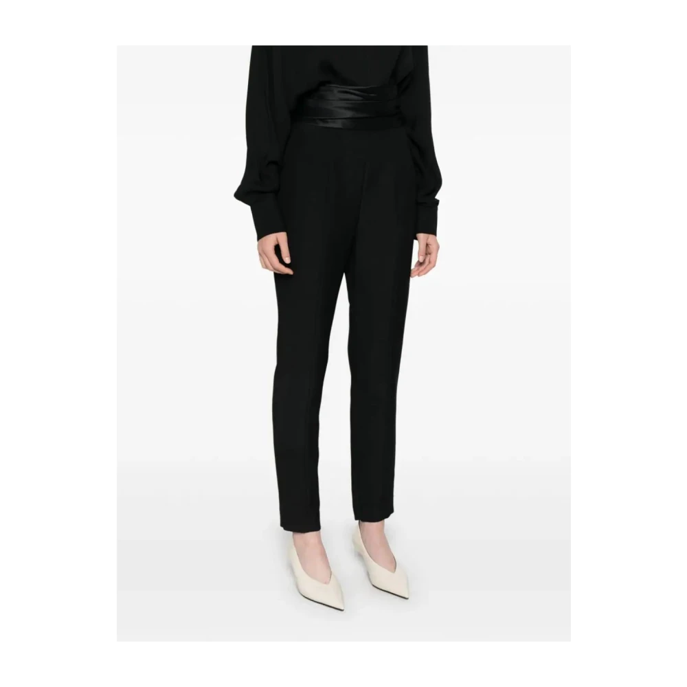 Khaite Zwarte Lenro Pant Black Dames