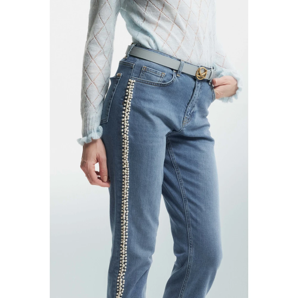 Kocca Enkel-lengte jeans versierd met kralen Blue Dames
