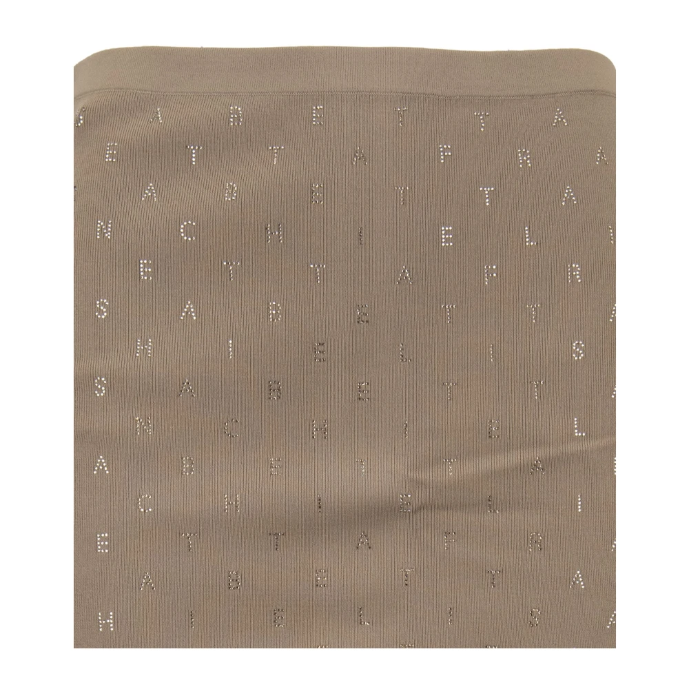Elisabetta Franchi Korte rok met letterdetails Beige Dames