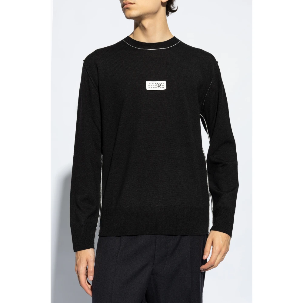 MM6 Maison Margiela Trui met Logo Patch Black Heren