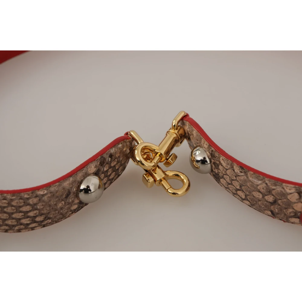 Dolce & Gabbana Python Leren Kristal Riem Brown Dames