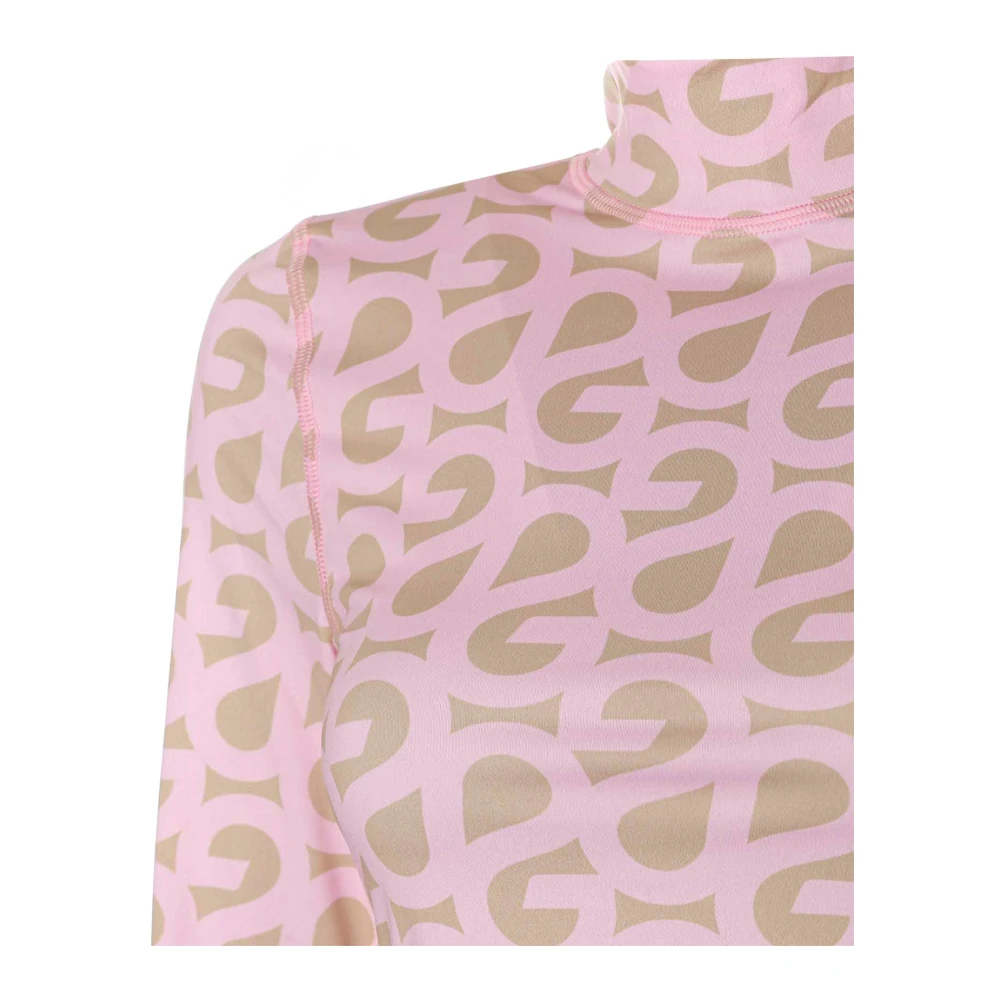 Stine Goya All-over Print Turtleneck Longsleeve Pink Dames