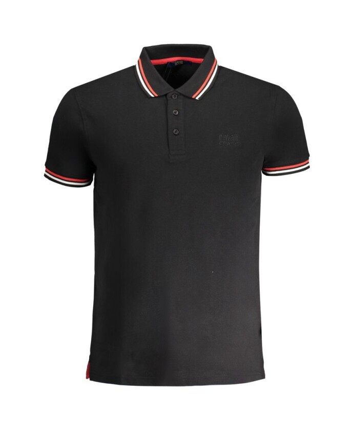 polo-en-coton-noir-a-manches-courtes