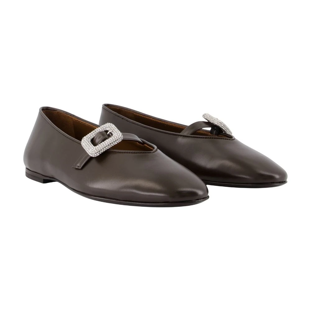 Giuseppe Zanotti Bruine Leren Ballerina Gladde Kalfshuid