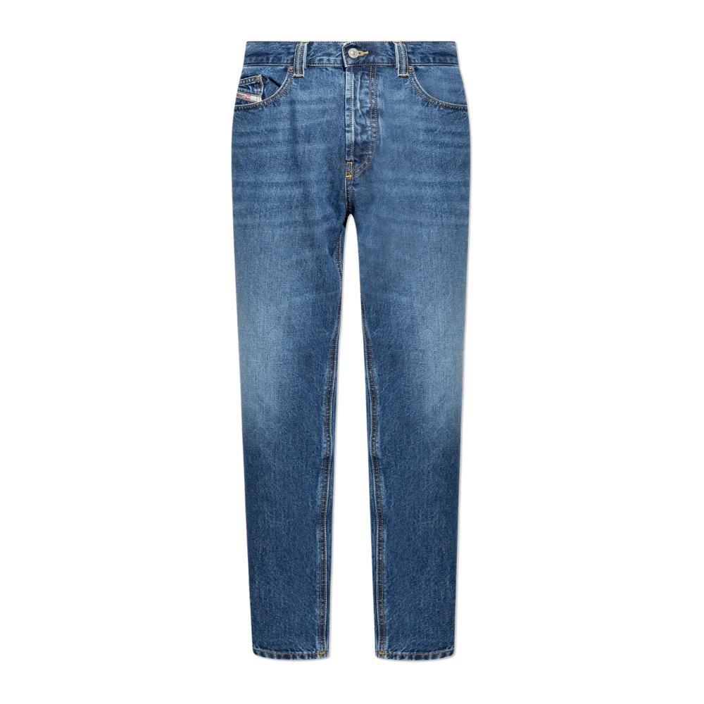 Diesel Denim Straight Jeans Klassiek Ontwerp Blue Heren