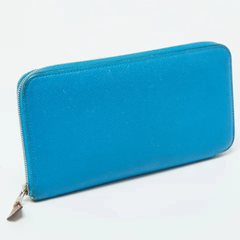 Hermès Vintage Pre-owned Leather wallets Blue Dames