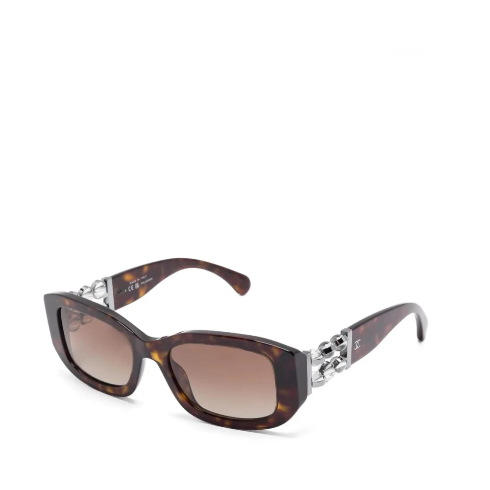 Chanel Women's Brown Rectangle Sunglasses - Sunglasses - 53 Mm - Accessories