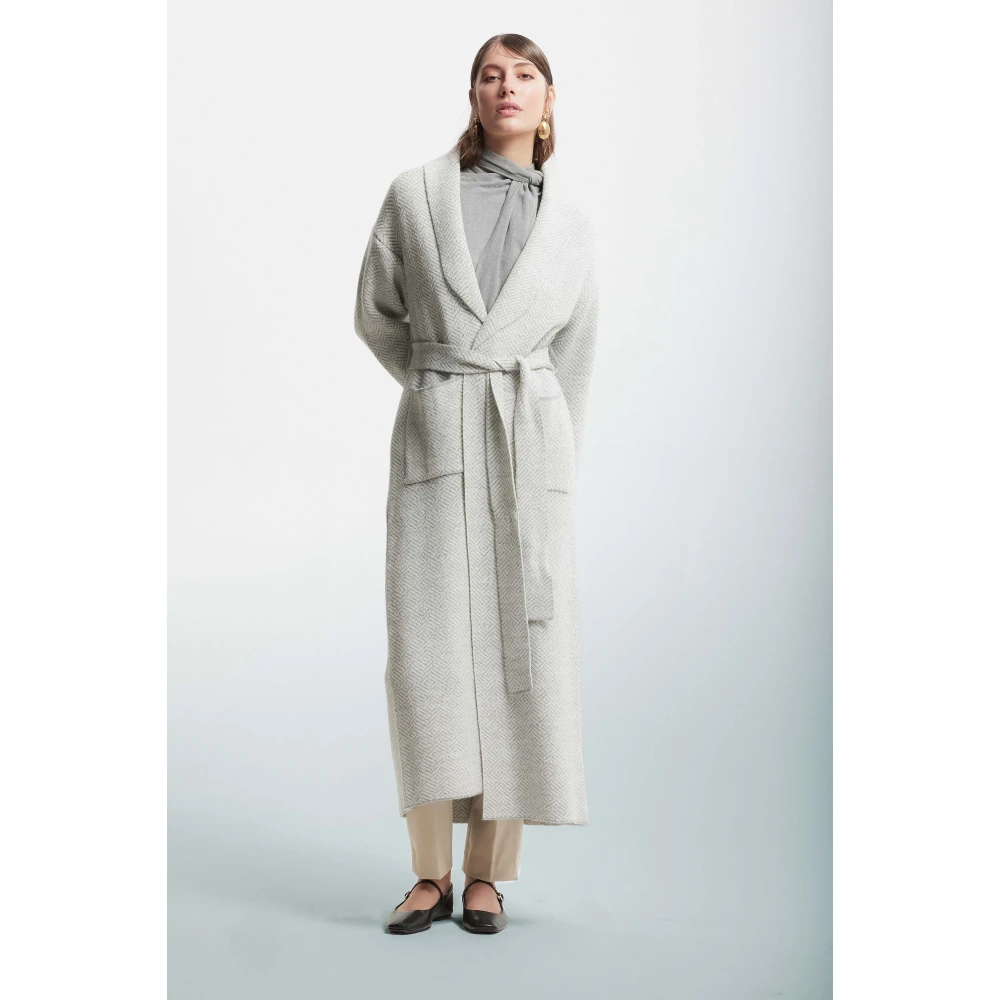 Kocca Gebreide jas in kimono snit Gray Dames