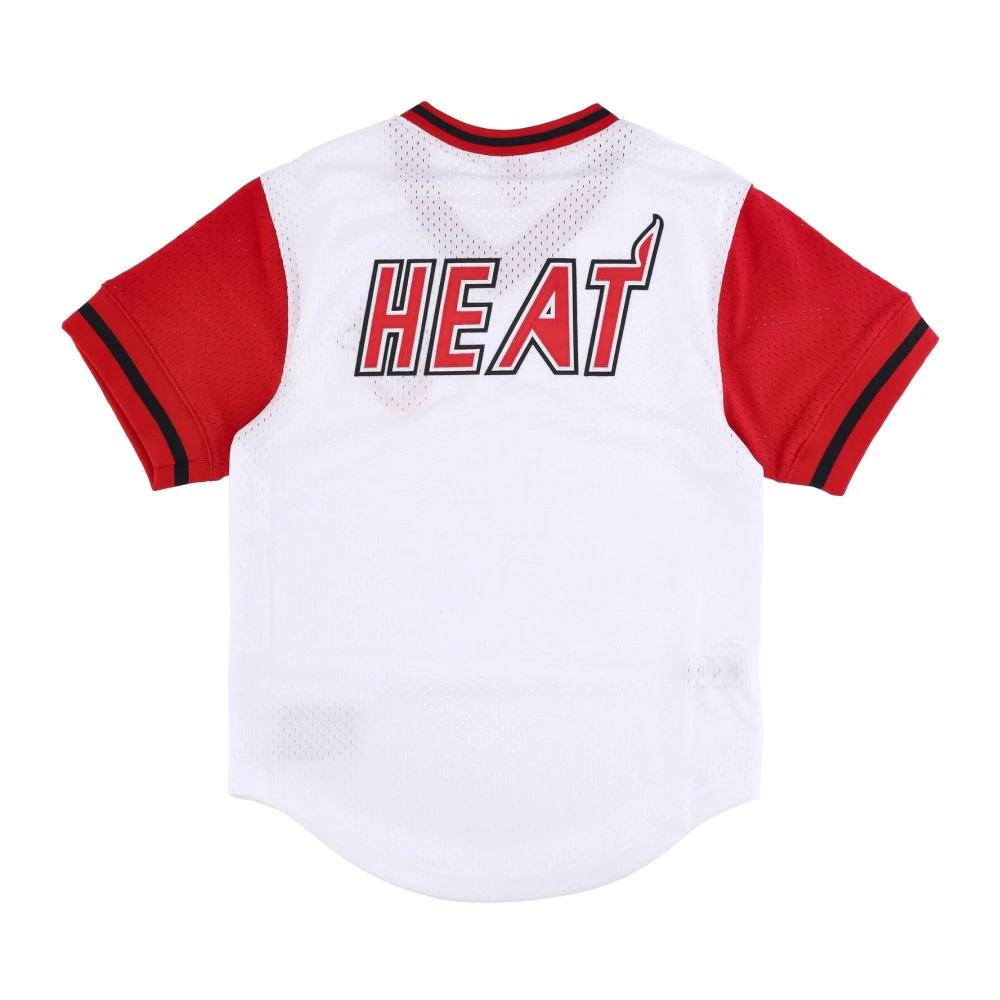 Mitchell & Ness Miami Heat NBA Mesh V-Neck Jersey White Heren