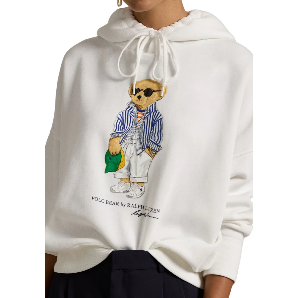 Polo Ralph Lauren Gestreepte lange mouwen sweatshirt wit White Dames