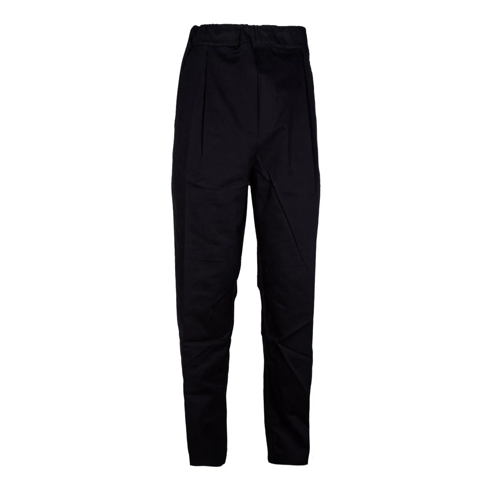 Laneus Uomo Nero Pantaloni Slim-Fit