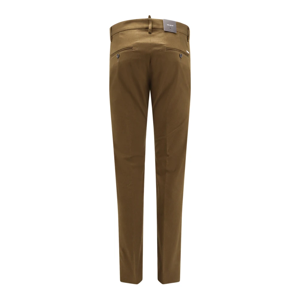 Dsquared2 Stijlvolle Fit Broek met Metalen Logo Green Heren