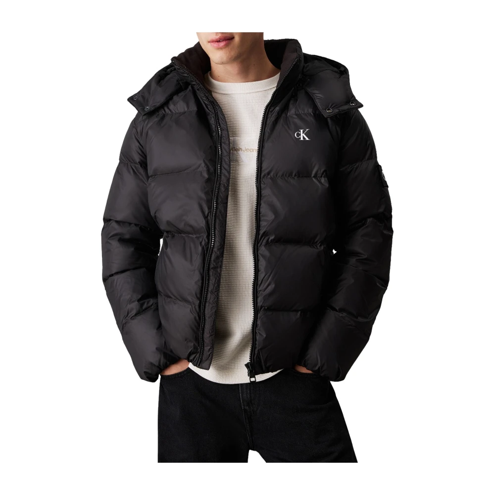 Calvin Klein Zwarte donsjack met capuchon Black Heren
