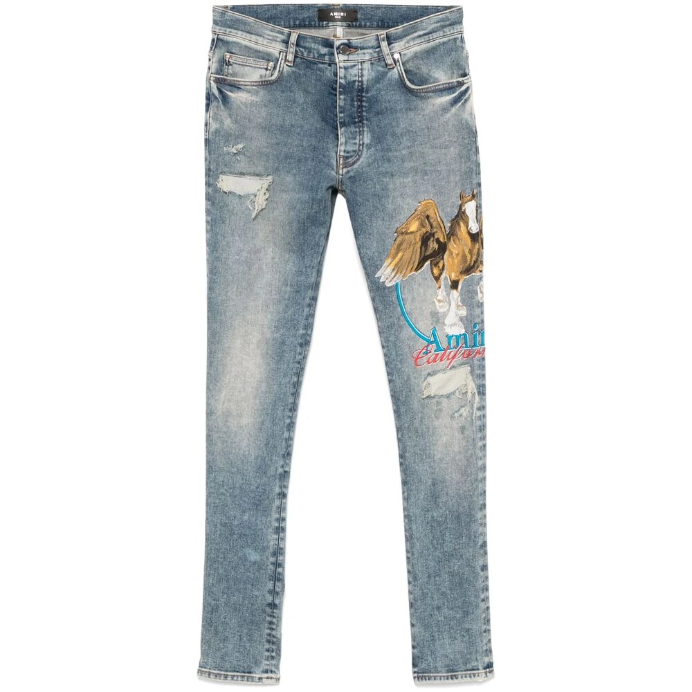 Amiri Blauwe Klassieke Five-Pocket Jeans Blue Heren