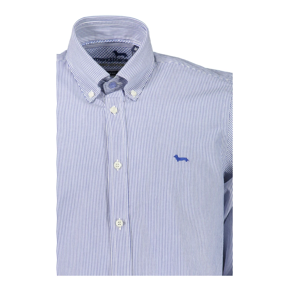 Harmont & Blaine Blauw Gestreept Overhemd Met Lange Mouwen Blue Heren