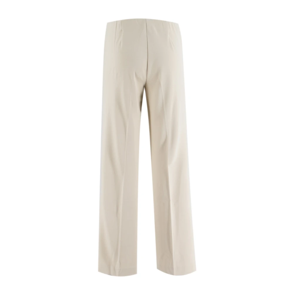 Le Tricot Perugia Wijde broek met gestreken vouw Beige Dames