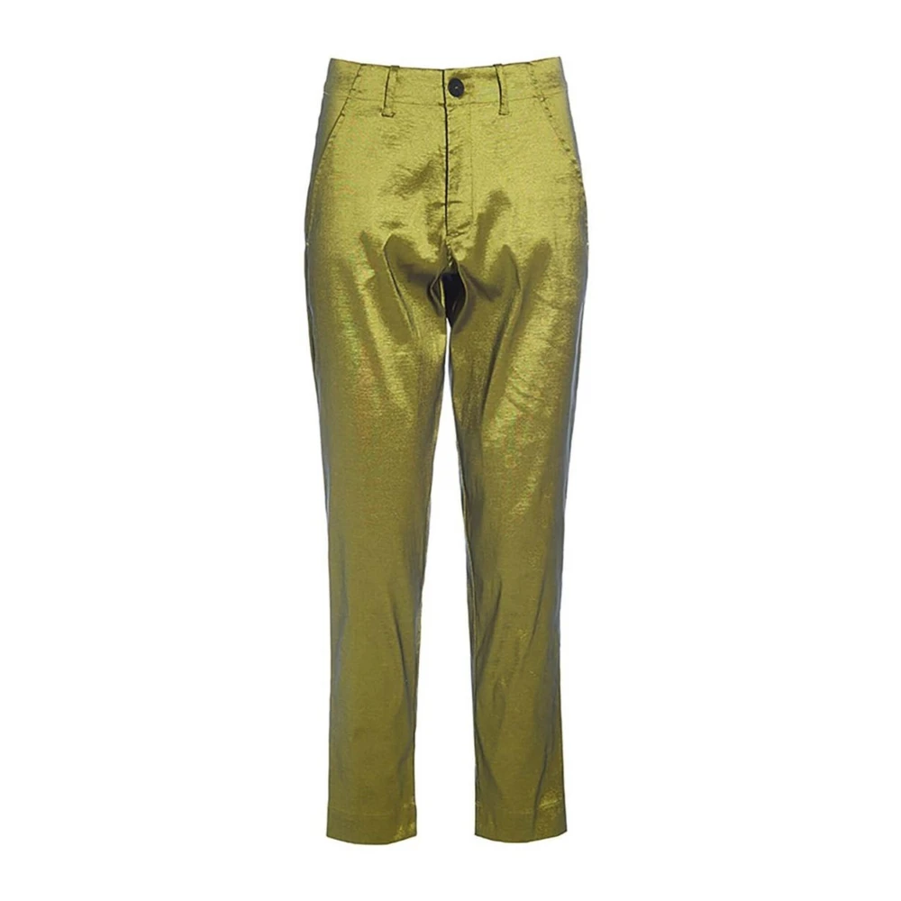 Bitte Kai Rand Changeant Stretch Slim Broek Goud Groen Green Dames