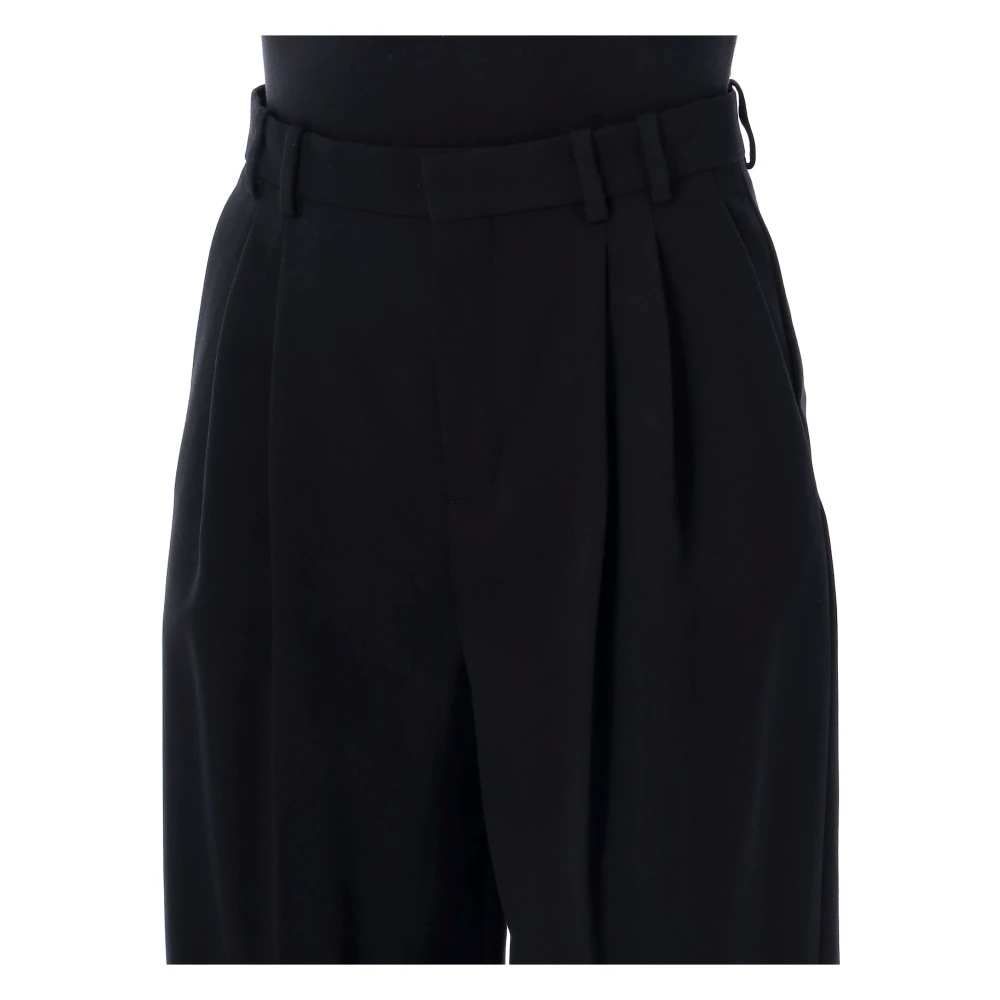 Saint Laurent Formele broek met wijde pijpen Black Dames