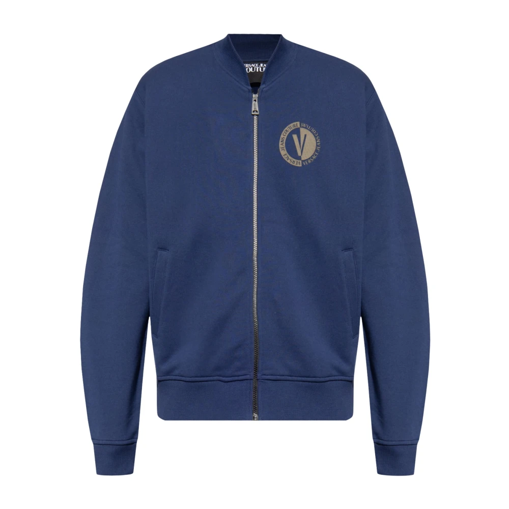 Versace Jeans Couture Uomo Blu - Felpa Con Zip - Sweatshirts & Hoodies - Xl