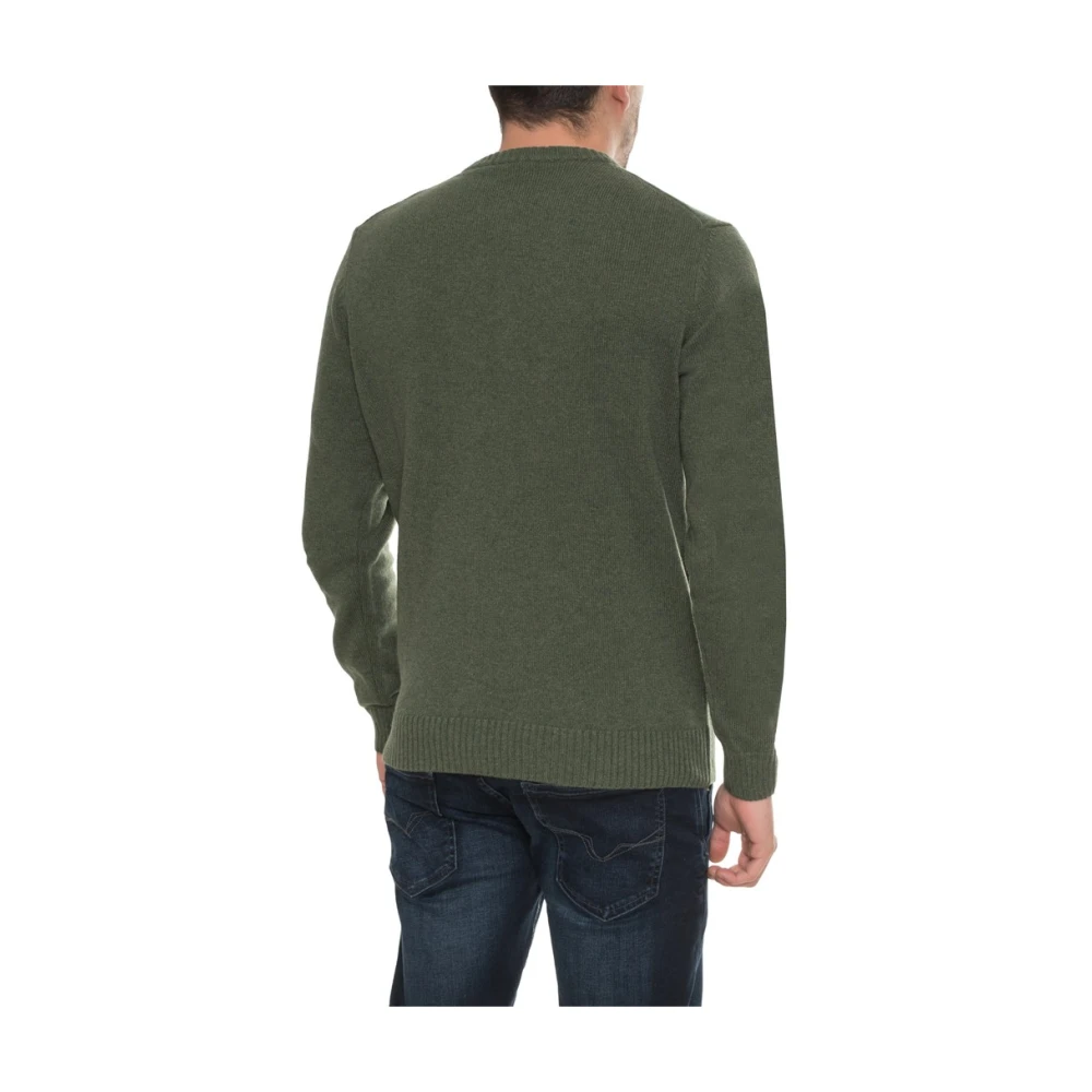 Sergio Tacchini Wolmix Ribgebreide Trui Green Heren