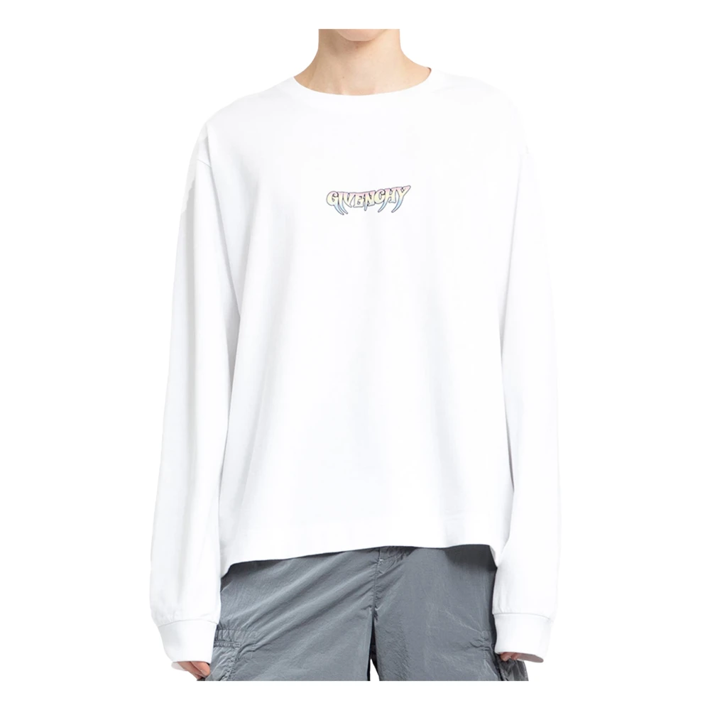 Givenchy Witte Boxy Fit T-Shirt met Lange Mouwen White Heren