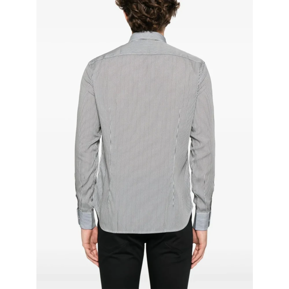 Emporio Armani Casual Katoenen Overhemd voor Mannen Gray Heren