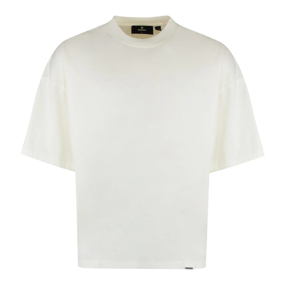 Represent Geribbelde crew-neck T-shirt in katoen White Heren