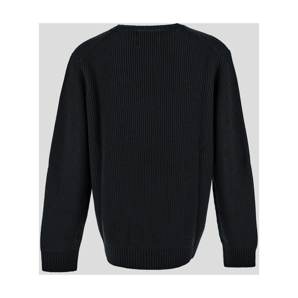 Seven Gauge Wollen Crewneck Sweater Black Heren