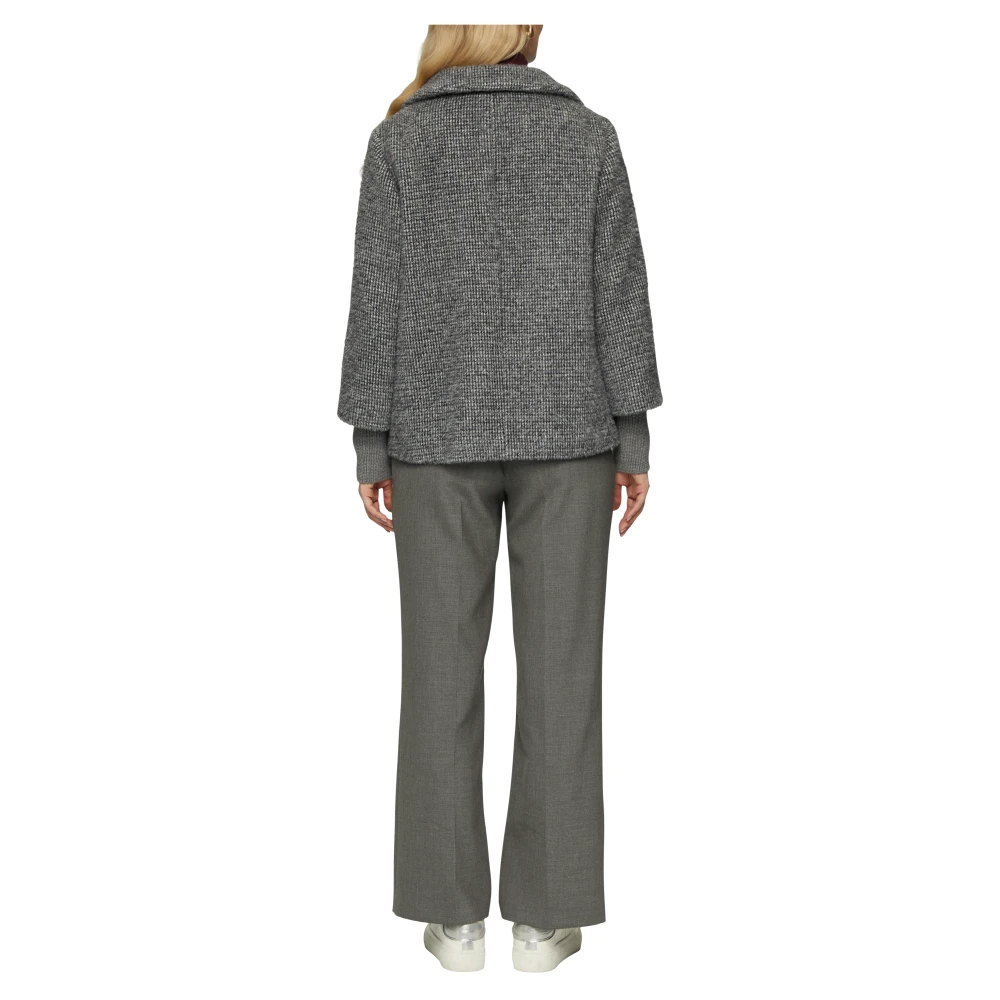 s.Oliver Fluffy Knit-Cuff Outdoor Jacket Gray Dames