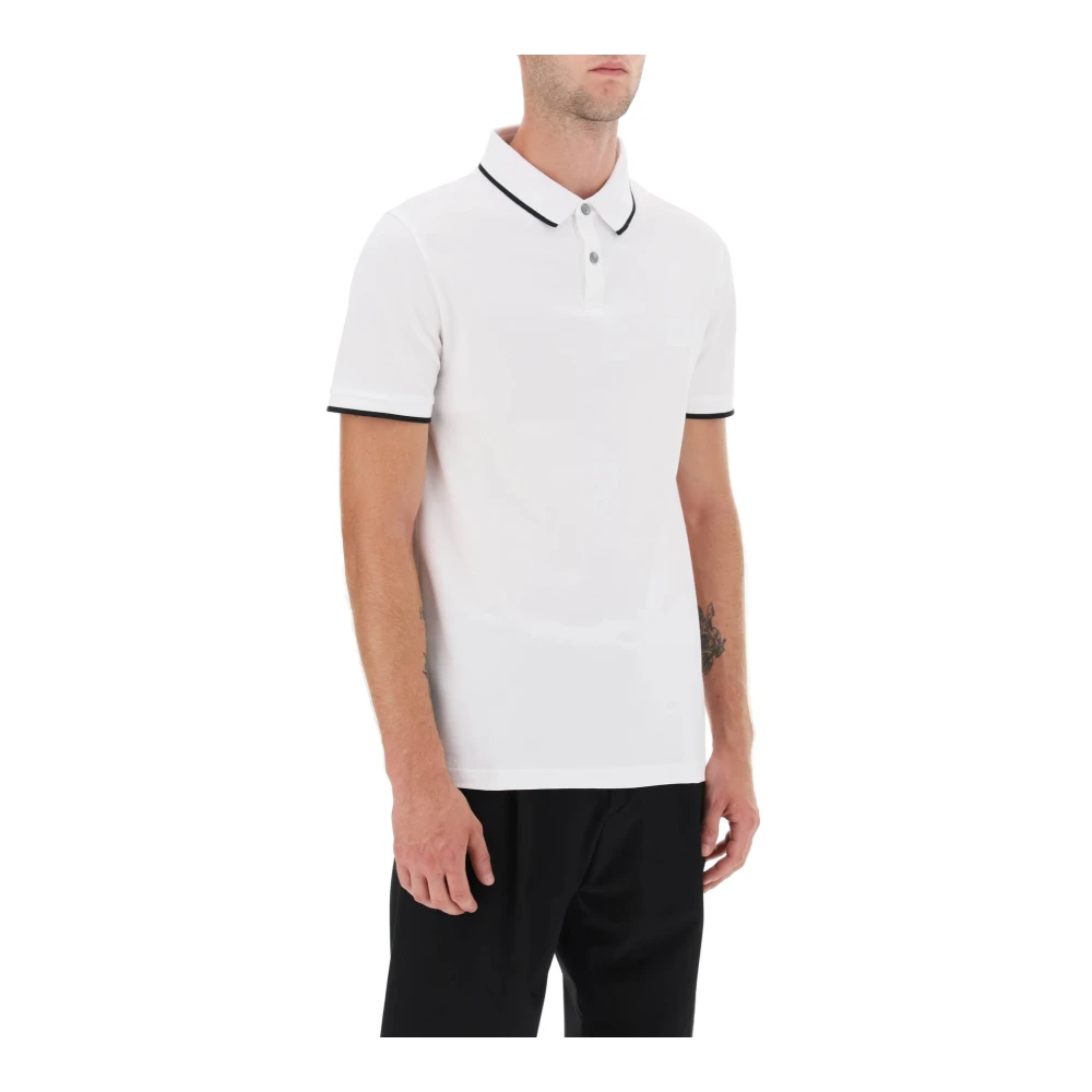 Boss Slim Fit Polo Shirt van Katoen Piqué White Heren