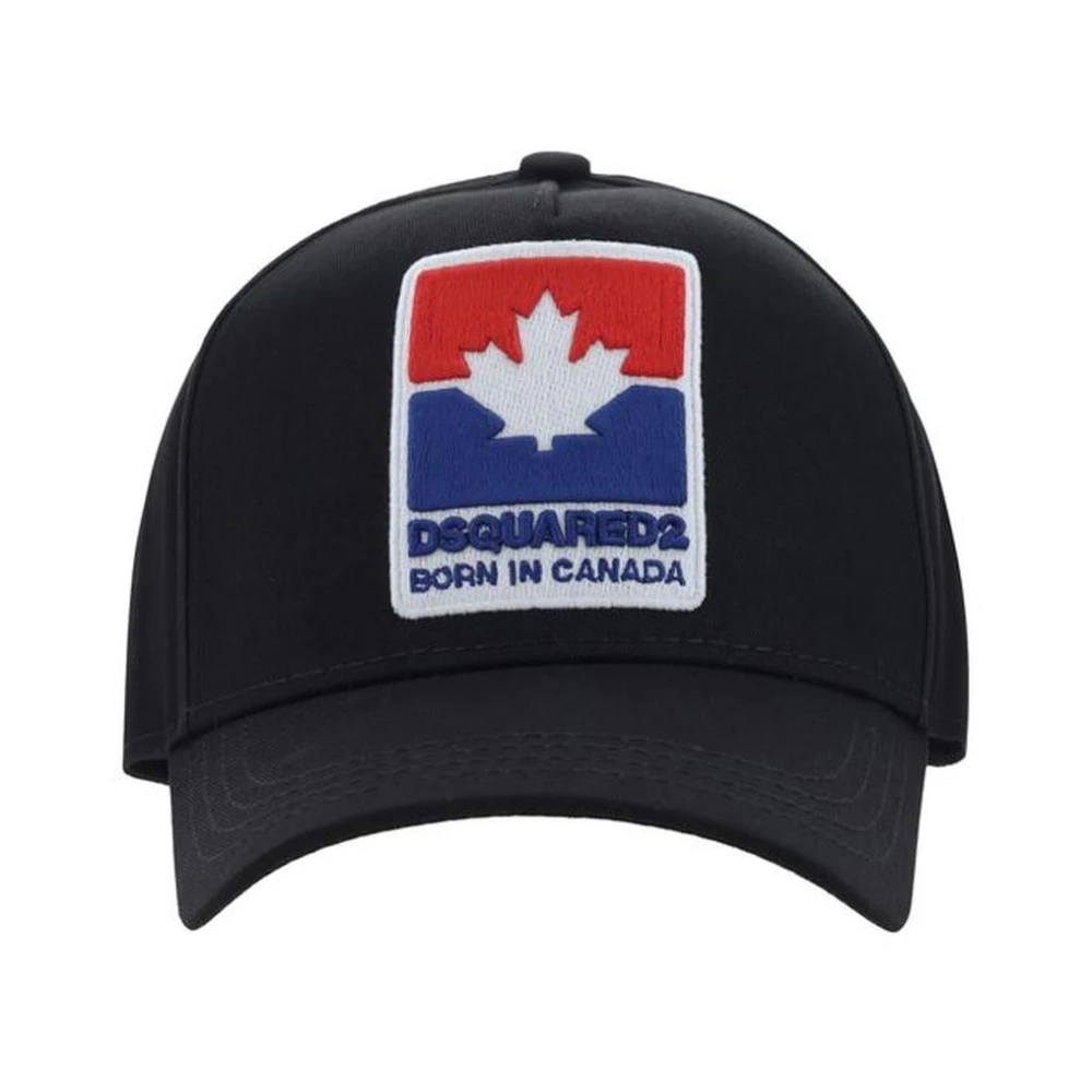 Dsquared2 Iconische Geborduurde Baseball Cap met Velcro Black Heren