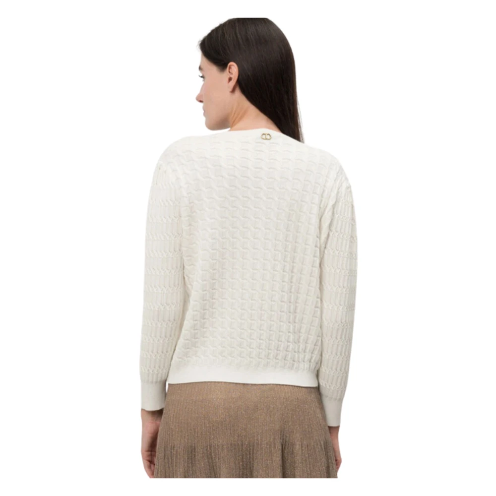 Twinset Crème Kruissteek Sweaters Beige Dames