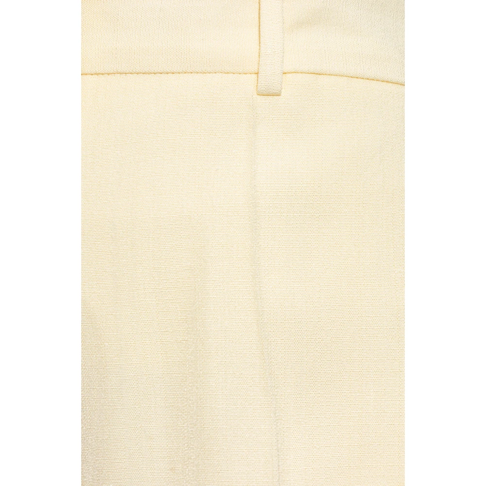 Jil Sander Wijde plooi-voorkant broek Beige Dames