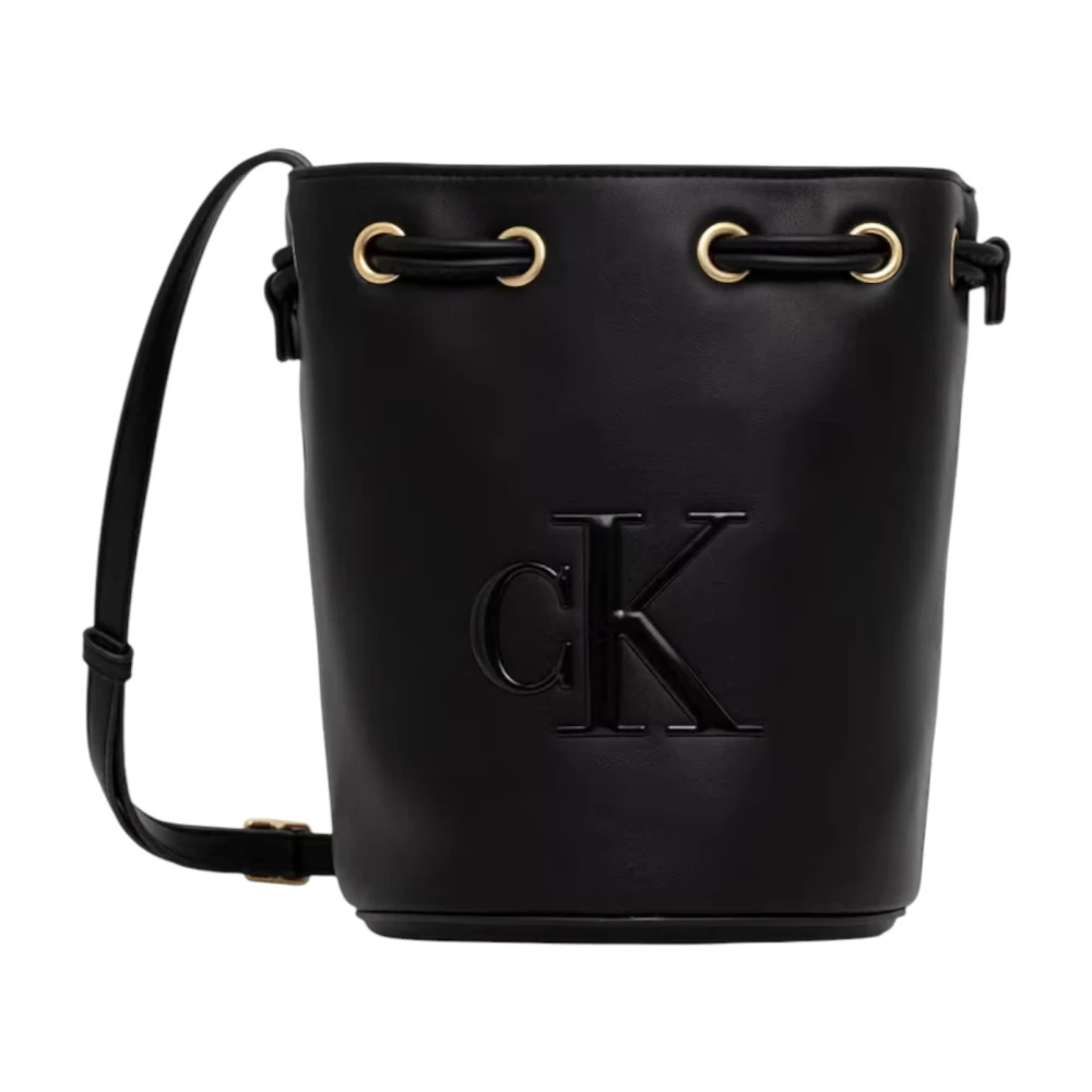 Calvin Klein Women's Black Bold Small Bucket Bag - Bucket Bags - One Size - Bags