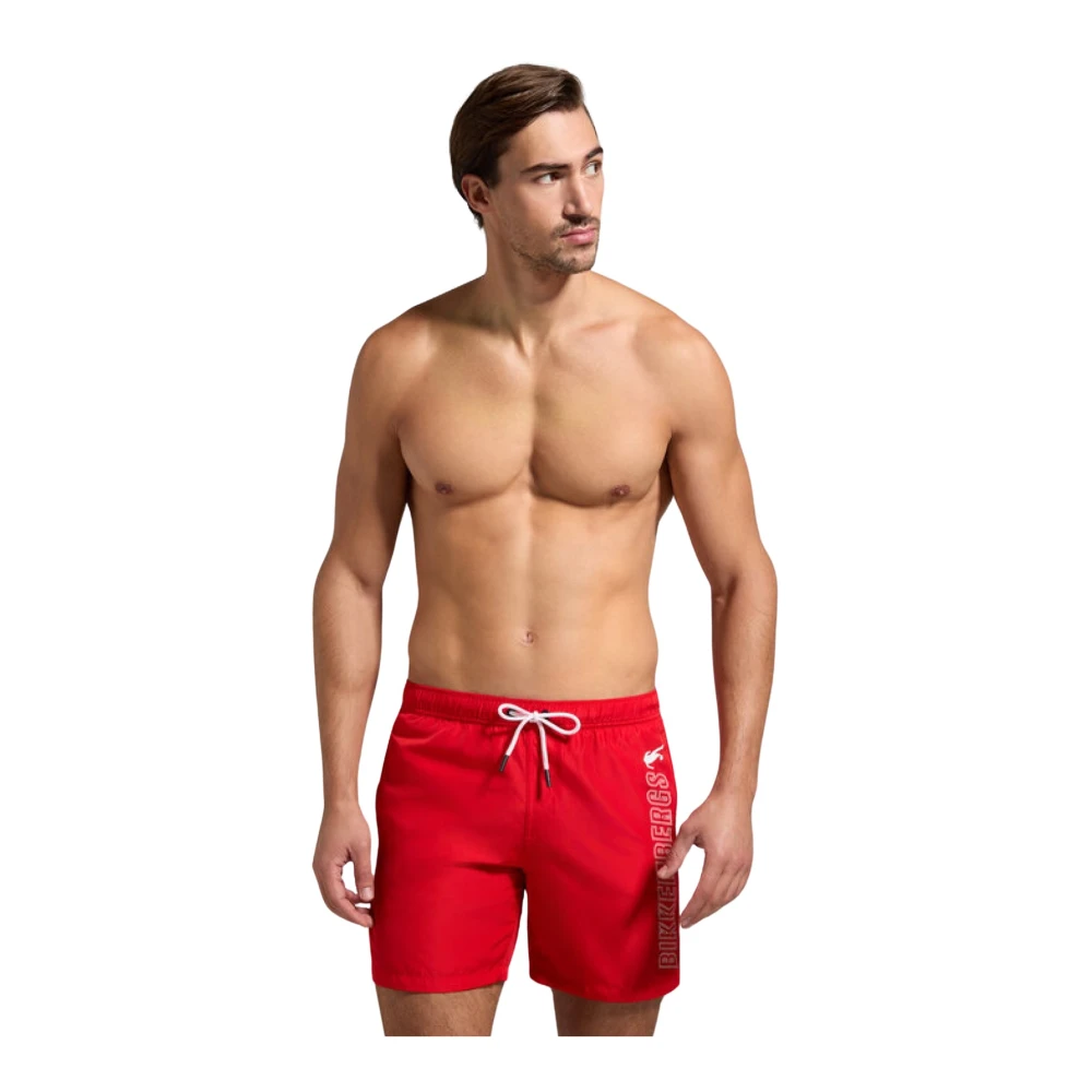 Bikkembergs Rode Zijlogo Zwemshorts Red Heren