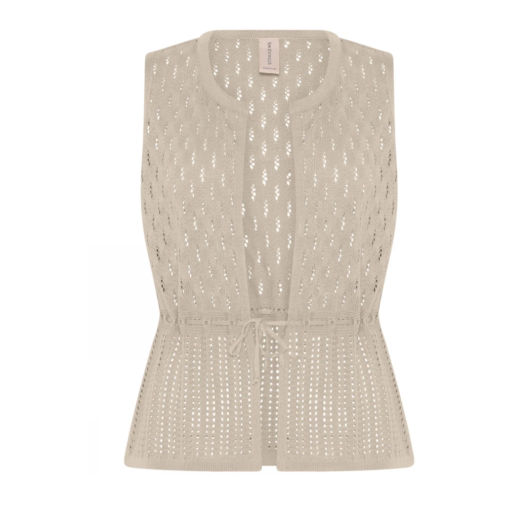 Skovhuus Openwork Vest in Bark Beige Dames