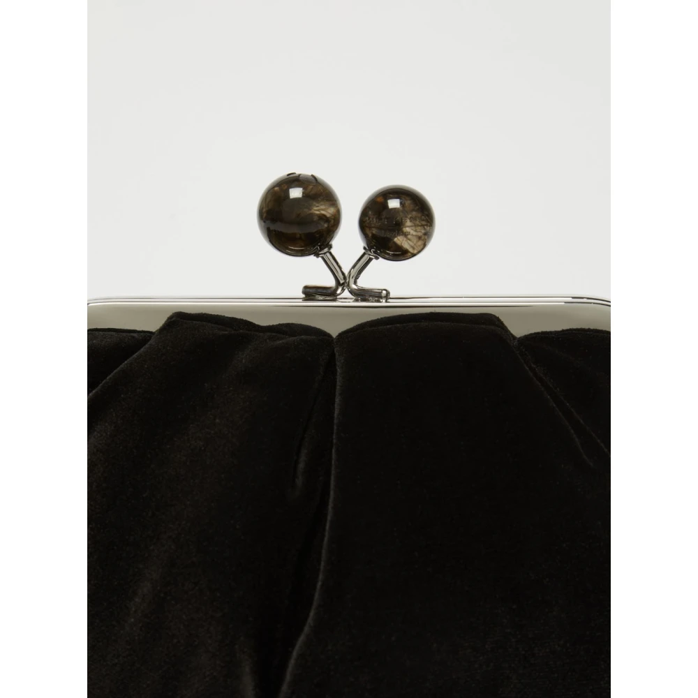 Max Mara Weekend Satijnen Franje Mini Tas Black Dames