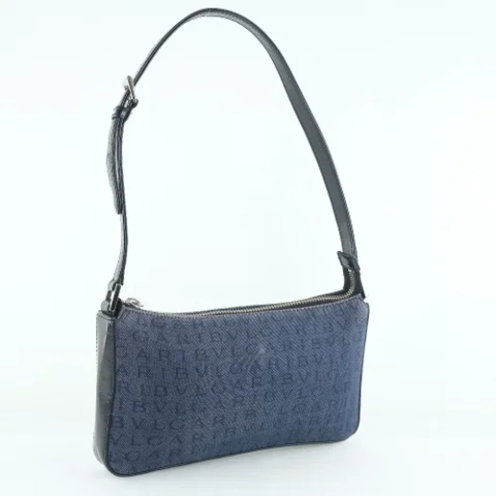 Bvlgari Vintage Pre-owned Canvas shoulder-bags Blue Dames