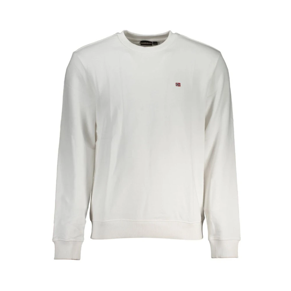 Napapijri Men's White Cotton Jumper - Sweatshirts - M - Sweatshirts & Hoodies