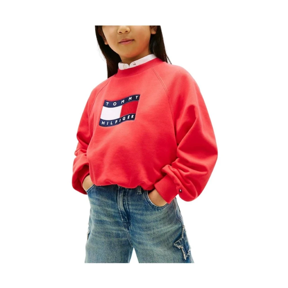 Tommy Hilfiger Girls Red Kids Sweatshirts, 16 Y, Sweatshirts