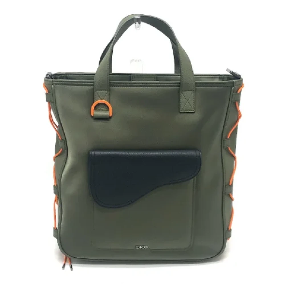 Dior Vintage Pre-owned Leather dior-bags Green Dames