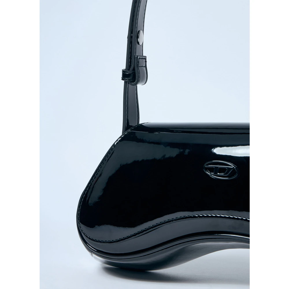 Diesel Crossbody tas in lakafwerking Black Dames