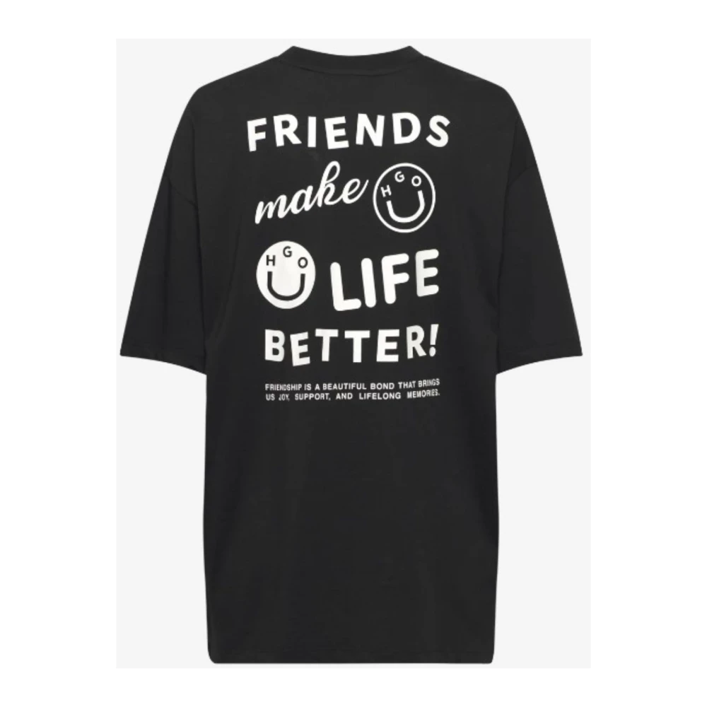 Hugo Boss Oversized Tee voor vrouwen Black Dames