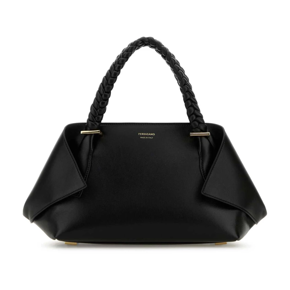 Salvatore Ferragamo Zwarte Schoudertas Handtas van Kalfsleer Black Dames