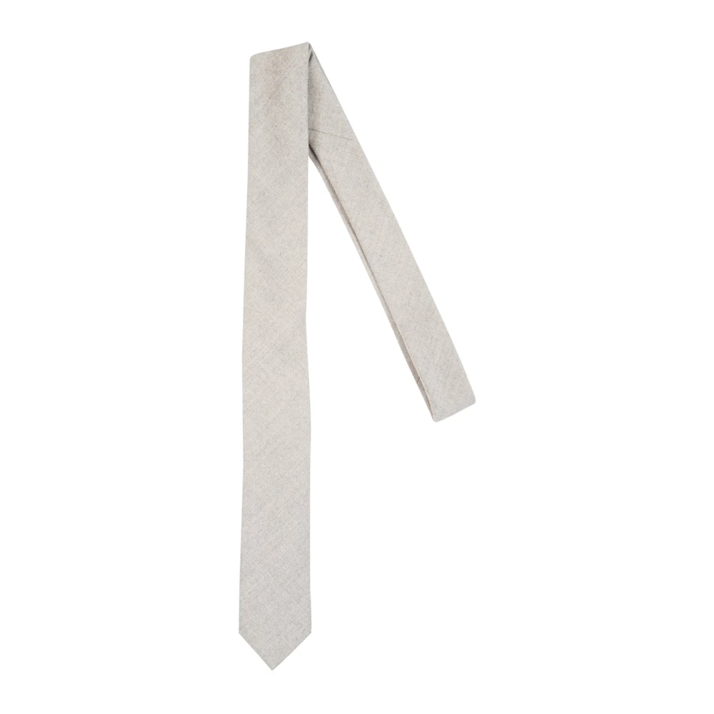 Eleventy Men's Gray Ties, One Size, Luxury Wool Tie Handmade Exclusive Colors